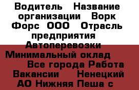 Водитель › Название организации ­ Ворк Форс, ООО › Отрасль предприятия ­ Автоперевозки › Минимальный оклад ­ 42 000 - Все города Работа » Вакансии   . Ненецкий АО,Нижняя Пеша с.